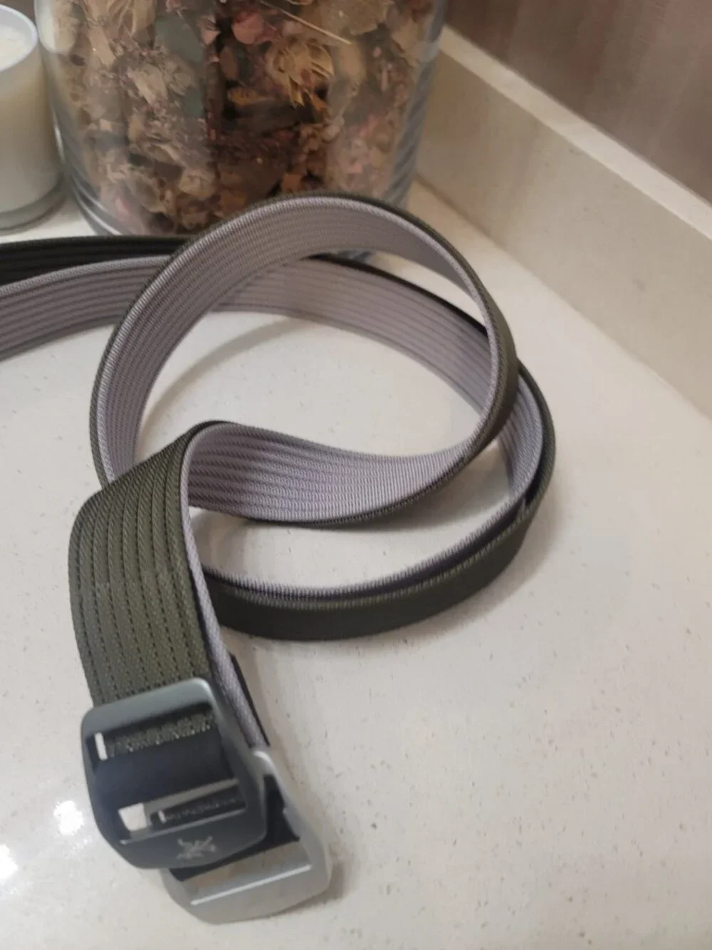 Arcteryx Conveyer Belt Nylon Webbing Hiking Tactical (2) Large Gray / Green